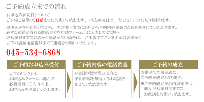 ご予約に関して ご予約に関して